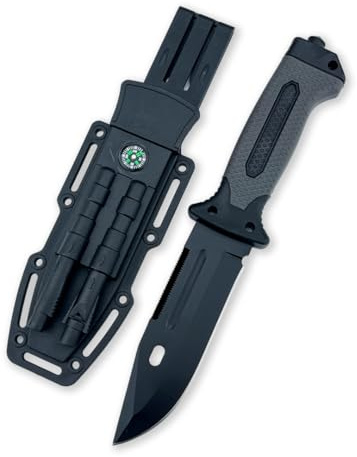 DIELUONAI 10.7 Fixed Blade Knife with Kydex Sheath,Ergonomic&Non-slip Rubber Handle, Multi-Functional Knife for Camping,Hiking,Christmas Gift for Men