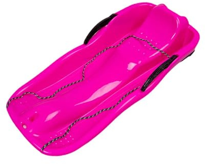 lopituwe Heavy Duty Snow Sled With Safe Brakes Handles Fun Winter Toboggan For Kids Child And Toddlers Adding Special Steerable Snow Sled Kids Child Toddlers Downhill, Rose Red, 86mx40x15cm