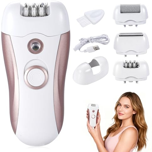 Epilator for Women,3-in-1 Facial epilator for Women,2 in 1 Wet & Dry Electric Shaver with Lady Shaver & Foot File,Suitable for face, Underarms, Arms, Upper Lip, Legs, Bikini Area
