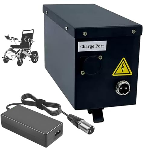 SSCYHT Lithium Battery 24V 50Ah 6.6Ah Rechargeable Battery 20Ah 40Ah 25Ah 16Ah 13Ah 30Ah Mobility Scooter Batteries 24V Electric Wheelchair Batteries with Charger and GX20 Port,24V20Ah
