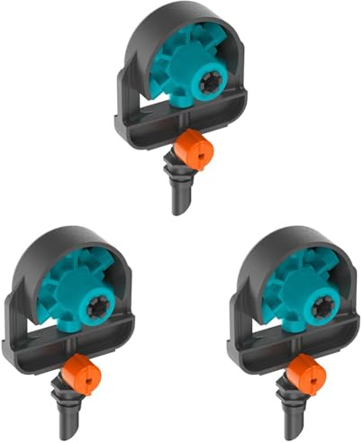 Gardena Micro-Drip-System 6-Flächen-Sprühdüse: Zur Einstellung von 6 verschiedenen Sprühbildern, regulierbare Sprühreichweite, 2 Stück (13324-20), Modern, Multicolor (Packung mit 3)