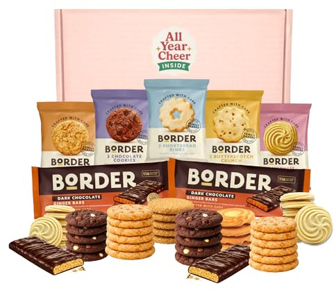Border Biscuit Collection Gift Box by All Year Cheer, 8 Premium Twin Packs, Luxury British Biscuit Selection Hamper, Letterbox Gift for Men, Women, Birthdays & Thank You Gifts