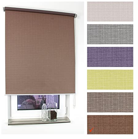 Liedeco Rollo Struktur Verdunkelung, Seitenzugrollo, Länge 175 cm braun, 142 cm x 175 cm (B x L)