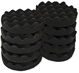 Polierschwämme Polierpads Polierzubehör 180 mm oder 150 mm Gewaffelt oder Glatt - Kletthaftend & In Verschiedenen Härtegraden Für Die Poliermaschine 10er-Set Schwarz (Soft-Medium, 150 mm gewaffelt)