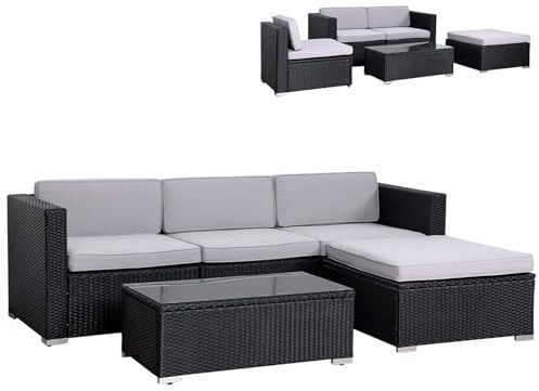SVITA California Poly-Rattan Lounge Gartenset Sofa-Set Garnitur Gartenmöbel Couch-Set