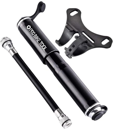 PRO BIKE TOOL Mini Bike Pump - Fits Presta and Schrader Valves - Portable Bicycle Tire Pump - Compact Bike Accessory - Lightweight and Durable Design