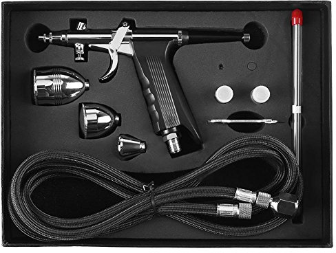 Schwerkraft Airbrushpistole Mehrzweck Feed Spritzpistole Airbrush mit 0,3 mm 0,5 mm 0,8 mm Düsen Set für Make-up, Modellmalerei,Nagelkunst, Kuchendekoration