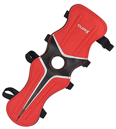 SHARROW Bågskytte Armskydd Nylon Arm Skydd för Underarmar med Justerbara Remmar Vuxen Traditionell Jaktarmskydd för Jakt Skytte Skyddsutrustning (Röd)