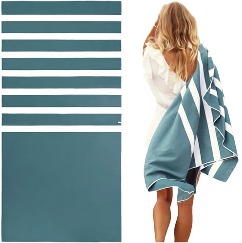 SummerSand Telo Mare microfibra - Asciugamano Mare Antisabbia e ad Asciugatura Rapida - Telo Palestra Inodore - Asciugamano microfibra di Alta Qualità - Telo mare grande 160x80cm – Verde