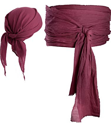 SATINIOR Piratenkostüm Herren Damen Piraten Kopftuch Hut Zubehör Piraten Schärpe Gürtel Bandana Taillengürtel Leinen