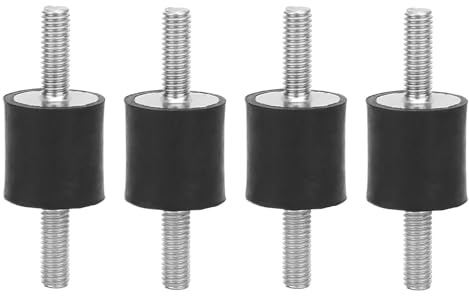 4 stücke M6 Anti-Vibration Gummi Isolator Halterungen mit 2 Gewindebolzen Stoßdämpfer Doppelenden Schraube Vibrationsdämpfung Halterungen Silent Block Dämpfer Auto Bootspulen(VV20*20 M6*18) | Gummi-Vibrationsdämpfer für Luftkompressoren und Motoren M6 Gewinde, 4 Stück, 18mm