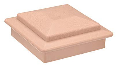 Capuchon de poteau plat pour clôture, Poteau de main courante d'escalier, 150x150mm 5,9 pouces en plastique, jaune clair