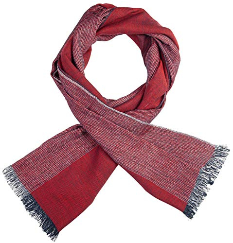 LINDENMANN Schal Herren 55% Baumwolle und 45% Viskose rot