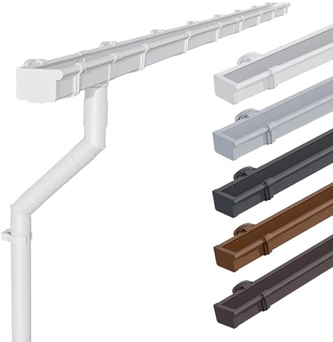 INEFA 2x Takränna plast set, rektangulär ränna 68mm, 3m Vit