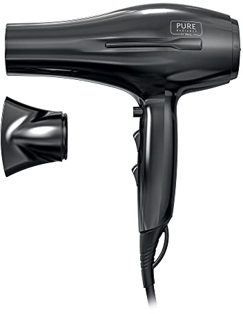 WAHL Pure Radiance by Wahl Hair Dryer, 2000W Dryer, Hair Dryers for Women, Cool Shot Button, 3 Heat and 2 Speed Settings, Ionic Function for Shinier Results, Concentrator Nozzle Black