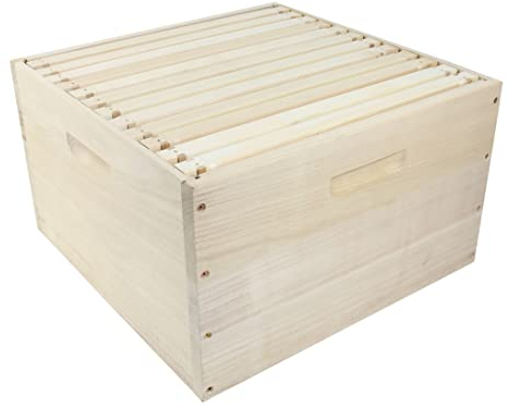 Dadant US Brutraum Zarge aus Massivholz Beute Imkerei Rähmchen Bienen, inkl. Rähmchen (12x)