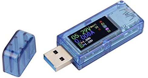 Telituny USB 3.0 Tester Messgerät, AT34 Farb LCD-Display USB Strommessgerät Multimeter, Digital Stromprüfer Spannungsprüfer Amperemeter Ladegerät Spannungstester für Home Office Industrial Verwenden