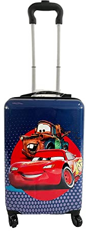 Fast Forward 20 Inches Pixar Car Suitcase For Kids- Carry-On Travel Trolley Hard Sided Spinner Kids Luggage