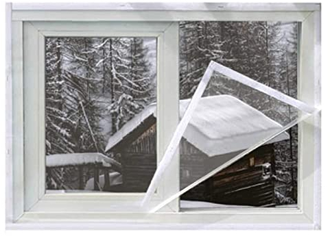 STRMAX Thermo Cover Fenster-Isolierfolie,Isolierte Fensterfolie, Hitzebeständige Fenstertürfolie For Den Innenbereich, Transparent, DIY-Schneiden (2 Rollen Klettverschluss Mitbringen), Upgrade Des TPU