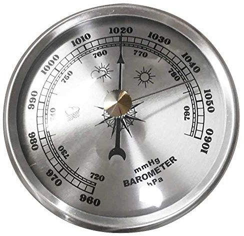 Samnuerly Messger?t Atmosph?rische Wetterstation Luftdruck Barometer Tragbares Metall Wandbehang Home Analoges Hygrometer Thermometer (B)