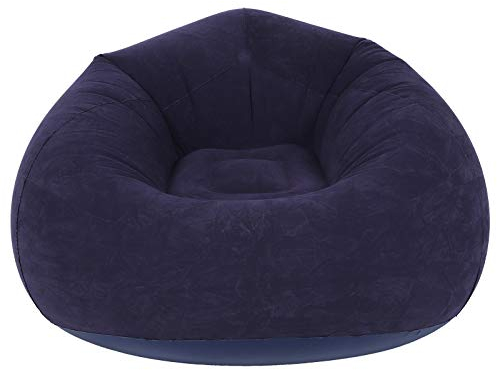 Otufan Aufblasbares Sofa, Blau, 110 X 100 X 80 cm, PVC-Beflockung, Einzelner Sitzsack, Faules Luftsofa Für Outdoor-Reisen, Camping, Picknick