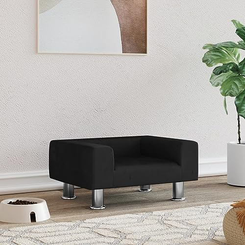 puraday Hundebett Schwarz 50x40x26,5 cm Samt Hundesofa Hundebetten Katzenbett Bequeme Haustierbett Katzensofa Stilvolles Design Kann Im Wohnzimmer Oder Schlafzimmer Platziert Werden