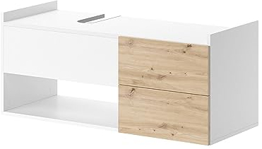 Vicco mobile sottolavabo per bagno Alf, Bianco/Rovere, 105 x 45 cm con 2 cassetti