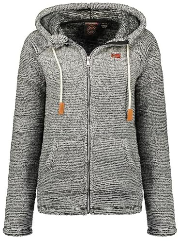 Geographical Norway Trigo Lady - Fleece Fine Frauen Warm Fermetur Zip - Jacke Herbst Winter Frühling Warm Frauen - Long Sleeve Pullover Pelz Weich Komfort Outdoor (Dunkelgrau XL)