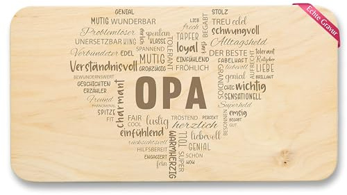Frühstücksbrettchen Holz - Frühstücksbrett - Opa Geschenk Opi Geschenkideen Weihnachten Opas Geburtstag I - 22x12 - Holz - geschenke für zum grandad gifts grossvater brettchen von enkel
