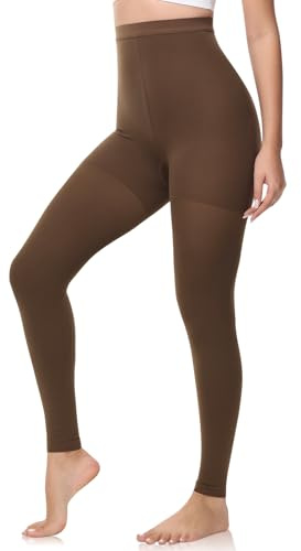 Beister, Collant medici a compressione graduata per donne e uomini, 20-30 mmHg, calze a compressione opache senza piede fino alla vita per vene varicose, edema, volo, Marrone, XL