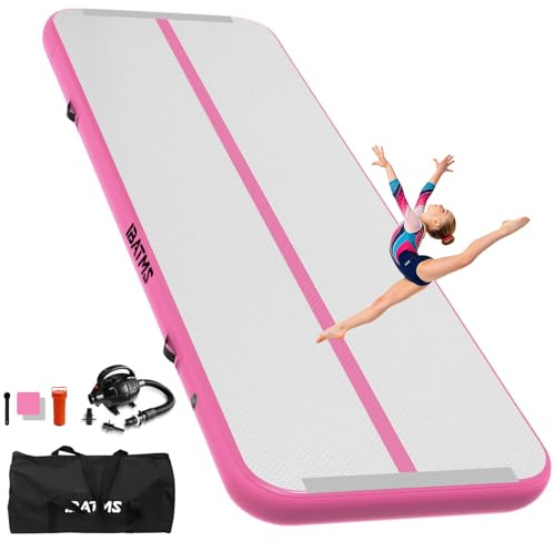 IBATMS Air Matte Track 3M 4M 5M 6M, Aufblasbare Turnmatte & Gymnastikmatte für Kinder, Tumbling Matte mit elektrischer Luftpumpe für Zuhause, Outdoor, Garten, Gymnastik & Training