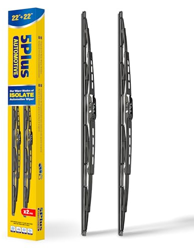 5 PLUS® 22 Wiper Blades 2 Pack Replacement for Ford F150 F250 F350 F450 F550 2023 2022 2021 2020 2019 2018 2017 2016 2015 2014 2013-2009-OEM Quality Premium All-Season Windshield Wiper Blades