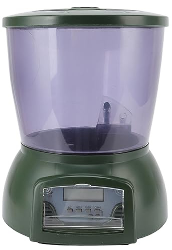 4.25L Automatic Fish Feeder, LCD Screen Display Battery Powered Auto Pond Fish Food Dispenser, Vacation Aquarium Automatic Fish Food Dispenser Timer Fish Food Dispenser for Fish Tank Aquarium