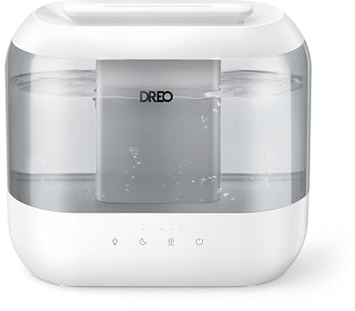 Dreo Humidifiers for Bedroom, 4L Top Fill for Large Room, 36H Runtime, 28 dB Quiet Supersized Cool Mist Air Humidifier for Baby Nursery, Plants, Indoor, Night Light, Easy to Clean & Fill, Gray