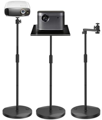 BOYVEN Beamer Halterung Höhenverstellbar von 90-126cm mit 360°Winkelrotation, Platzsparend, Tragkraft bis zu 5kg, Kompatibel mit Beamern, Kameras, Handyhalterungen