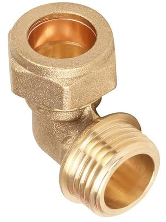 Codo paralelo de compresión macho de 15 mm x 3/4 pulgadas (disponible en 8 mm, 10 mm, 12 mm, 15 mm, 22 mm, 28 mm, 35 mm, 42 mm, 54 mm, 3/20.3 cm, 1/2 pulgada, 3/10.2 cm, 3/10.2 cm, 3/10.2 cm, 2.5 cm,