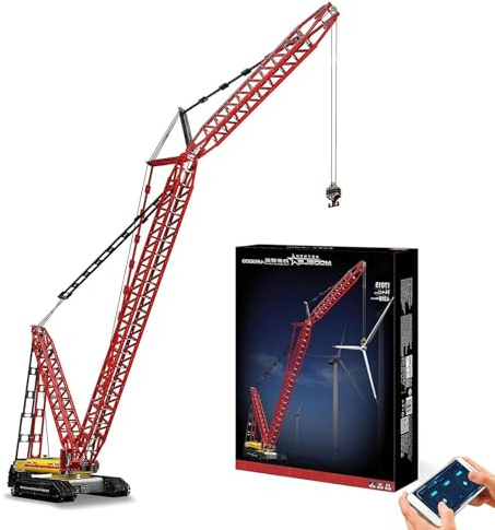 Mould King 17015 Technik LR-13000 Kran mit 6 Motor, 4318 Teile, Technik Ferngesteuert Raupenkran LKW-Kran Kompatibel mit Libo Kaier Crawler Crane