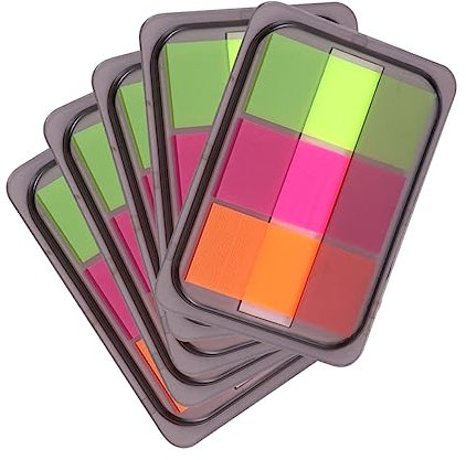 CAXUSD 10packungen Neon Page Marker Haftnotizen Bunte Selbstklebende Lesezeichen Für Dokumente Bücher Und Notizen Praktische Beschreibbare Tabs Für Markieren Und Organisieren