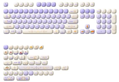 Akko Magic Lop Bunny PBT-tangentkåpor MOG-profil, 146 tangenter för mekaniska tangentbord