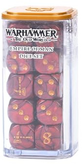 Games Workshop - Warhammer - The Old World - Empire of Man: Würfel-Set (20 thematische Kunststoffwürfel im Behälter)
