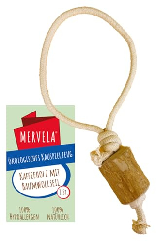MERVELA® Kauseil aus Baumwolle mit Kaffeeholzknochen für Hunde – Natürliches Kauspielzeug, Zahnpflege & Langlebig – Für alle Hundegrößen (Kauseil 5)