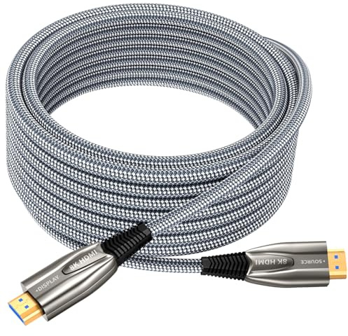 Câble HDMI 2.1 8 K 80 m 48 Gbps Ultra Haute Vitesse Câble HDMI Fibre Optique 4K 240Hz 165Hz 120Hz 8K 60Hz eARC Netflix HDCP 2.3 2.2 DTS:X HDR10+ Soundbar TV Moniteur Projecteur Roku Sky-Q PS5 X-box