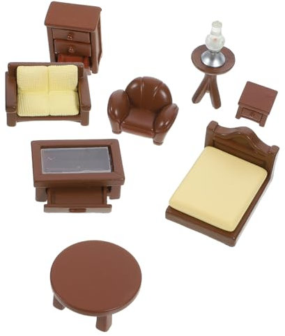 ifundom 1satz Dollhouse Furniture Set Maßstab Realistisches Zubehör Für Puppenhaus-Dekoration Inklusive Sofa Bett Tisch Und Mehr Für Kreative Rollenspiele