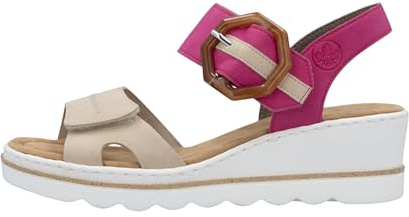 Rieker 67476-31 Womens Sandals Beige Combination
