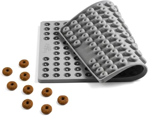 Backmatte für Hundekekse – Silikonform „Donuts“ – BPA-frei, antihaft, spülmaschinengeeignet – 280×400 mm – wiederverwendbar & lebensmittelecht (Grau)