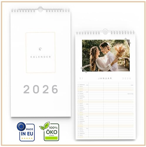 Calendrier de bricolage 2026 [Format long avec 3 colonnes] Calendrier photo 2026 à personnaliser – Calendrier à personnaliser soi-même, calendrier à faire soi-même, excellente idée cadeau pour Noël