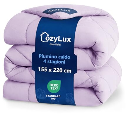 CozyLux Edredon Cama 90, Edredón 155x220 cm, Relleno Nordico 300 gr/m² 100% Microfibra, Oeko-Tex 100, con 4 Presillas en Las Esquinas, para 4 Estaciones, Cálido, Lavable a Máquina, 155×220, Lavanda