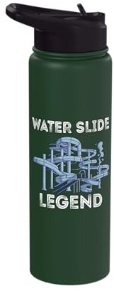 Water Slide Legend Aqua Park Swimming Water Slide Lover Stainless Steel Insulated Water Bottle