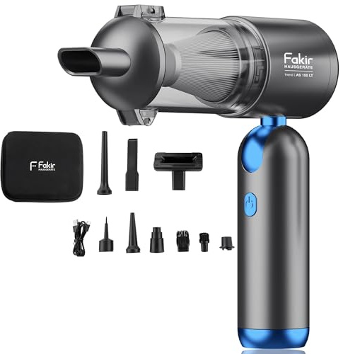 Fakir Trend AS 150 LT – 4in1 Akku Handstaubsauger Kabellos, 120 W BLDC-Motor, 17 kPa Saugleistung, EPA 12-Filtration, 35 Min. Laufzeit, 180° Klappbar, 0,46 kg, Anthrazit/Blau