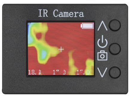 Lecreatekit MLX90640 - Termocamera digitale a infrarossi, risoluzione 32 x 24, termometro portatile con LCD da 1,8 pollici per rilevazione industriale HVAC, nero